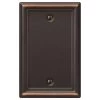 Ascher 1 Gang Blank Steel Wall Plate - Aged Bronze by AMERELLE