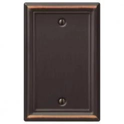 Ascher 1 Gang Blank Steel Wall Plate - Aged Bronze by AMERELLE