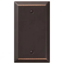 Metallic 1 Gang Blank Steel Wall Plate - Aged Bronze by AMERELLE