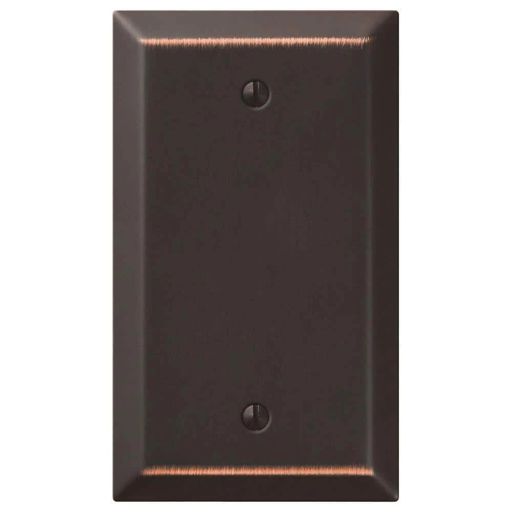 Metallic 1 Gang Blank Steel Wall Plate - Aged Bronze by AMERELLE 1 Metallic 1 Gang Blank Steel Wall Plate - Aged Bronze by AMERELLE