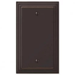 Tiered 1 Gang Blank Metal Wall Plate - Aged Bronze by AMERELLE
