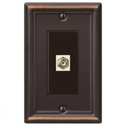 Ascher 1 Gang Coax Steel Wall Plate - Aged Bronze by AMERELLE