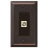 Metallic 1 Gang Coax Steel Wall Plate - Aged Bronze by AMERELLE