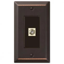 Metallic 1 Gang Coax Steel Wall Plate - Aged Bronze by AMERELLE