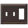 Metallic 3 Gang 2-Toggle and 1-Rocker Steel Wall Plate - Aged Bronze by AMERELLE