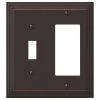Tiered 2 Gang 1-Toggle and 1-Rocker Metal Wall Plate - Aged Bronze by AMERELLE