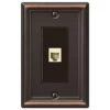 Ascher 1 Gang Phone Steel Wall Plate - Aged Bronze by AMERELLE