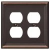Ascher 2 Gang Duplex Steel Wall Plate - Aged Bronze by AMERELLE