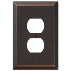Oversized 1 Gang Duplex Steel Wall Plate - Aged Bronze by AMERELLE
