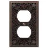 Filigree Aged Bronze 1-Gang Duplex Outlet Metal Wall Plate (4-Pack) by AMERELLE