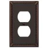 Imperial Bead 1 Gang Duplex Metal Wall Plate - Aged Bronze by AMERELLE