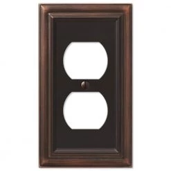 Continental 1 Gang Duplex Metal Wall Plate - Aged Bronze by AMERELLE