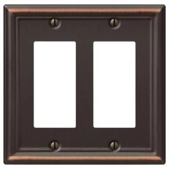Ascher 2 Gang Rocker Steel Wall Plate - Aged Bronze (2-Pack) by AMERELLE -AMERELLE Sales aged bronze amerelle rocker light switch plates 149rrdb 2 4f 1000