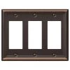 Ascher 3 Gang Rocker Steel Wall Plate - Aged Bronze by AMERELLE