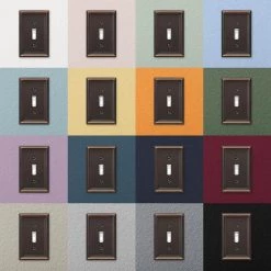 Ascher 3 Gang Rocker Steel Wall Plate - Aged Bronze by AMERELLE -AMERELLE Sales aged bronze amerelle rocker light switch plates 149rrrdb 66 1000