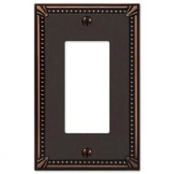 Imperial Bead 1 Gang Rocker Metal Wall Plate - Aged Bronze by AMERELLE
