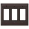 Tiered 3 Gang Rocker Metal Wall Plate - Aged Bronze by AMERELLE