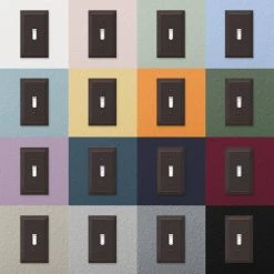 Tiered 3 Gang Rocker Metal Wall Plate - Aged Bronze by AMERELLE -AMERELLE Sales aged bronze amerelle rocker light switch plates 84rrrvb 66 1000