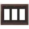 Continental 3 Gang Rocker Metal Wall Plate - Aged Bronze by AMERELLE