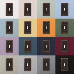 Continental 3 Gang Rocker Metal Wall Plate - Aged Bronze by AMERELLE -AMERELLE Sales aged bronze amerelle rocker light switch plates 94rrrvb 66 1000