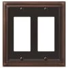 Continental 2 Gang Rocker Metal Wall Plate - Aged Bronze by AMERELLE