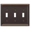 Ascher 3 Gang Toggle Steel Wall Plate - Aged Bronze by AMERELLE
