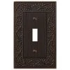 English Garden 1 Gang Toggle Metal Wall Plate - Aged Bronze by AMERELLE
