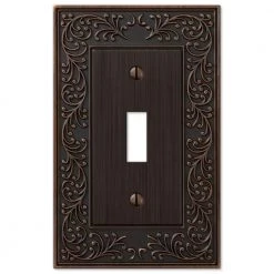English Garden 1 Gang Toggle Metal Wall Plate - Aged Bronze by AMERELLE