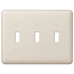 Declan 3 Gang Toggle Steel Wall Plate - Almond by AMERELLE