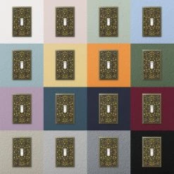 Filigree 1 Gang Duplex Metal Wall Plate - Antique Brass by AMERELLE -AMERELLE Sales antique brass amerelle outlet wall plates 65dab 66 1000
