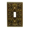 Filigree 1 Gang Toggle Metal Wall Plate - Antique Brass by AMERELLE