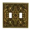 Filigree 2 Gang Toggle Metal Wall Plate - Antique Brass by AMERELLE