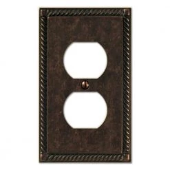 Bronze 1-Gang Duplex Outlet Wall Plate (1-Pack) by AMERELLE