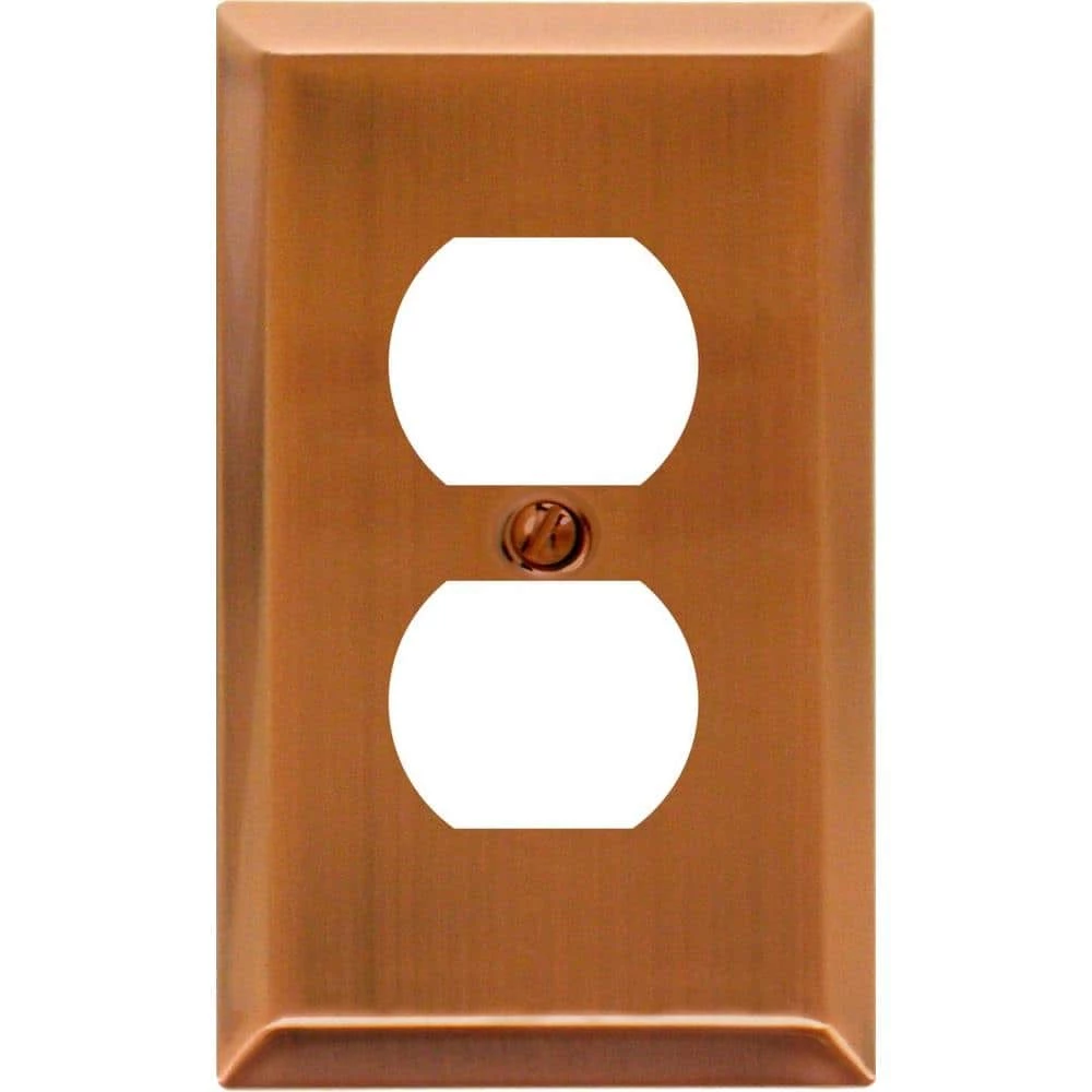 Metallic 1 Gang Duplex Steel Wall Plate - Antique Copper by AMERELLE 1 Metallic 1 Gang Duplex Steel Wall Plate - Antique Copper by AMERELLE