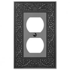 English Garden 1 Gang Duplex Metal Wall Plate - Antique Nickel by AMERELLE