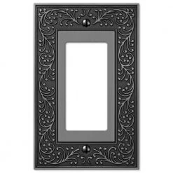 English Garden 1 Gang Rocker Metal Wall Plate - Antique Nickel by AMERELLE