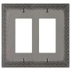Amelia 2 Gang Rocker Metal Wall Plate - Antique Nickel by AMERELLE