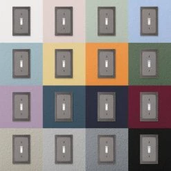 Amelia 3 Gang Rocker Metal Wall Plate - Antique Nickel by AMERELLE -AMERELLE Sales antique nickel amerelle rocker light switch plates 93rrran 66 1000