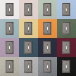 Amelia 3 Gang Toggle Metal Wall Plate - Antique Nickel by AMERELLE -AMERELLE Sales antique nickel amerelle toggle light switch plates 93tttan 66 1000