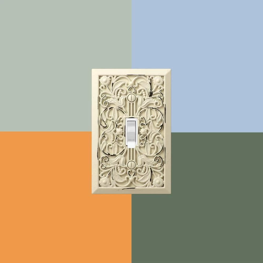 Filigree 1 Gang Duplex Metal Wall Plate - Antique White by AMERELLE 7 Filigree 1 Gang Duplex Metal Wall Plate - Antique White by AMERELLE - Image 7