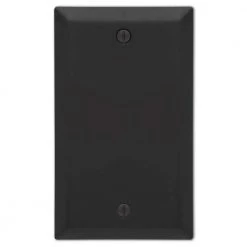 Metallic 1 Gang Blank Steel Wall Plate - Black by AMERELLE