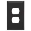 Metallic 1 Gang Duplex Steel Wall Plate - Black by AMERELLE