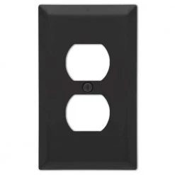 Metallic 1 Gang Duplex Steel Wall Plate - Black by AMERELLE