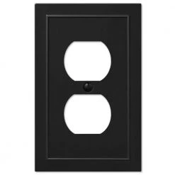 Bethany 1 Gang Duplex Metal Wall Plate - Black by AMERELLE