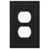 Bethany Black 1-Gang Duplex Outlet Metal Wall Plate (4-Pack) by AMERELLE