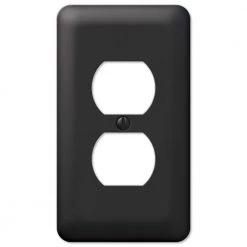 Declan 1 Gang Duplex Steel Wall Plate - Black by AMERELLE
