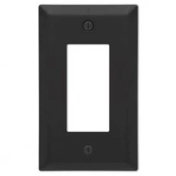 Metallic 1 Gang Rocker Steel Wall Plate - Black by AMERELLE