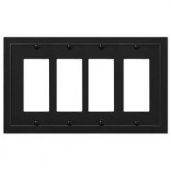 Bethany 4 Gang Rocker Metal Wall Plate - Black by AMERELLE