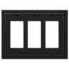 Bethany 3 Gang Rocker Metal Wall Plate - Black by AMERELLE