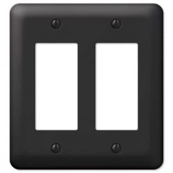 Declan 2 Gang Rocker Steel Wall Plate - Black by AMERELLE